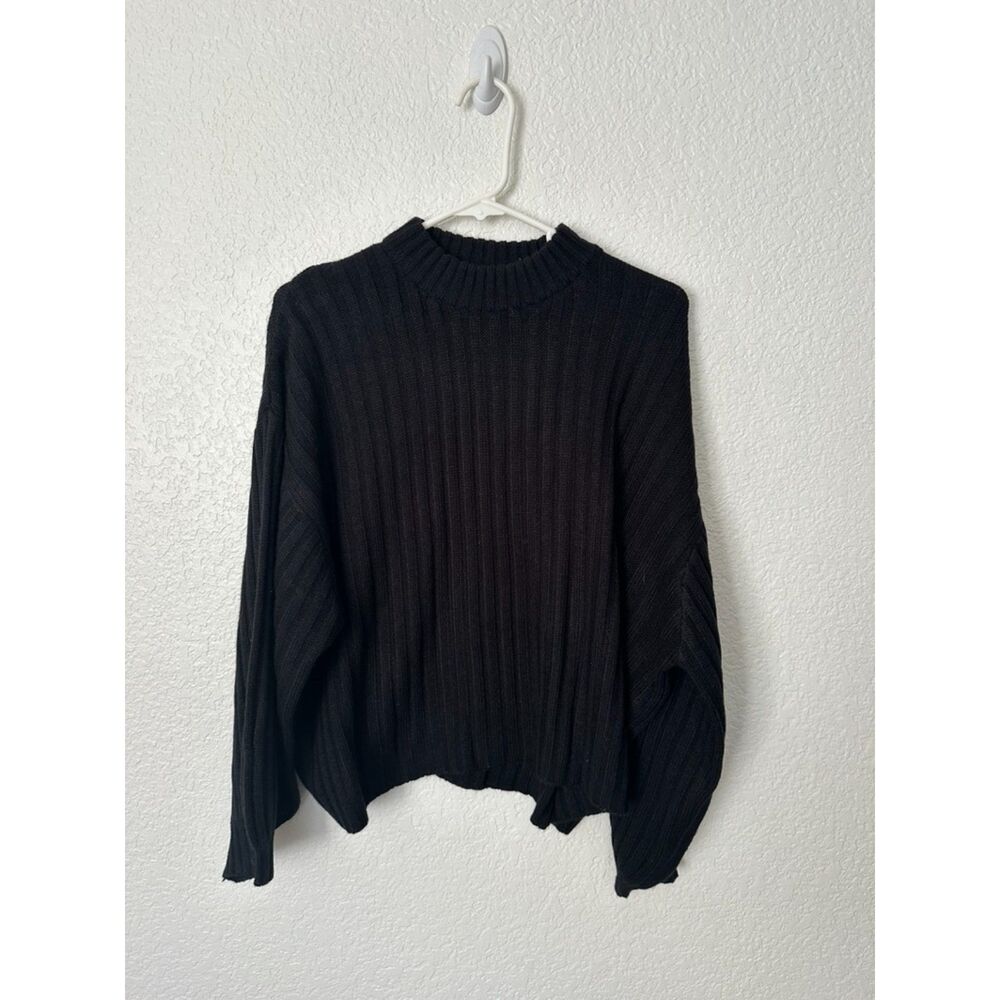 Princess Polly Ribbed Crewneck Balloon Sleeve Sweater Size M/L
